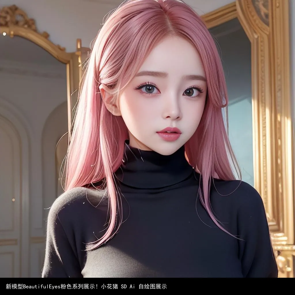 新模型BeautifulEyes粉色系列展示!小花猪 SD Ai 自绘图展示